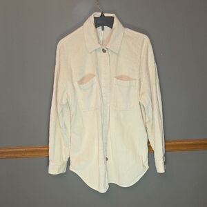 Babaton Cream Button Down Corduroy Long Sleeve